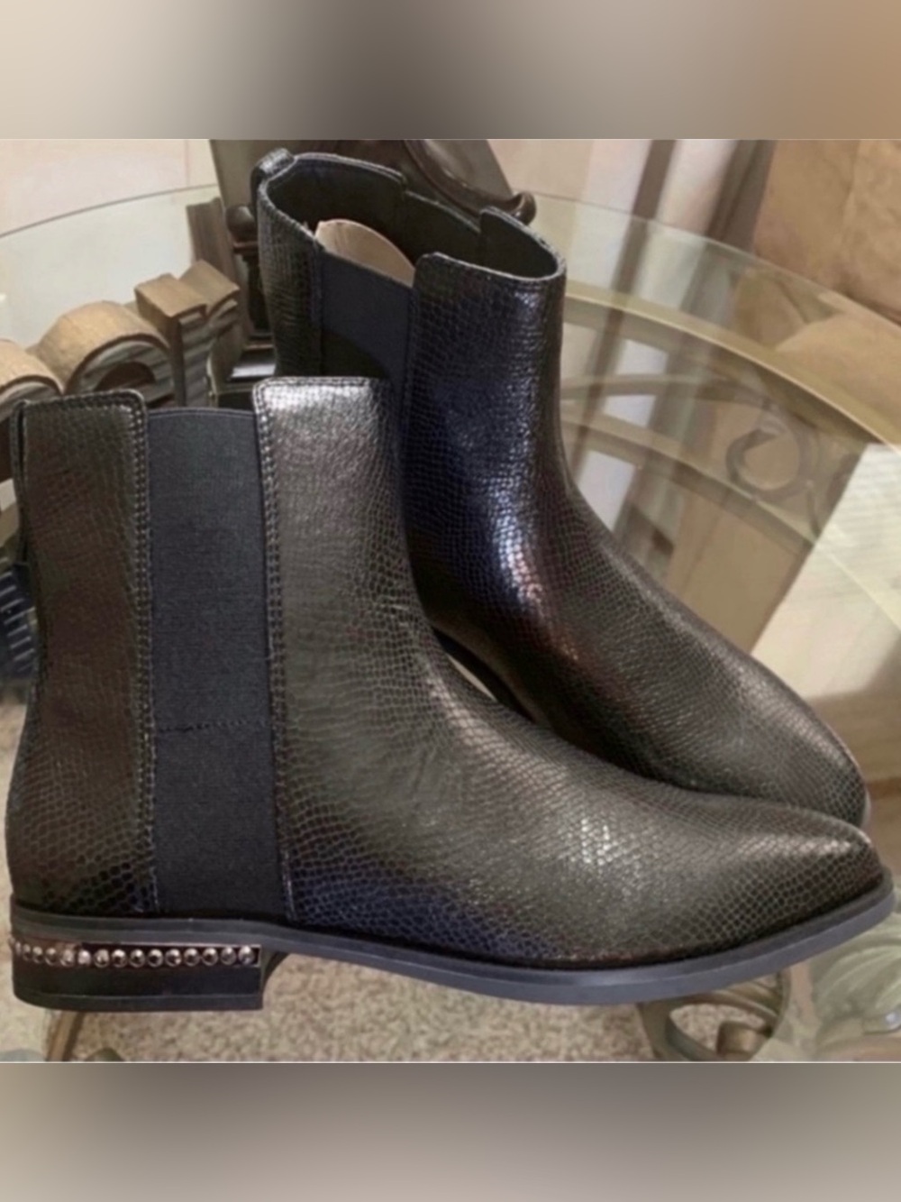 Franco Sarto Size 7.5 Black Leather Booties(NEW)